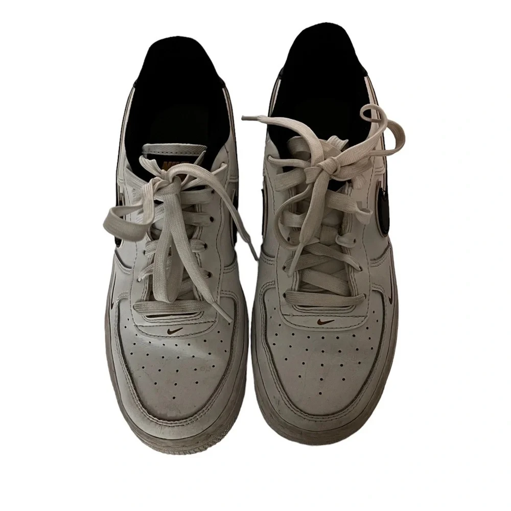 Air Force ones black gold sneaker shoes